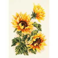 GOEDKOOP: Borduurpakket Zonnebloemen - Incl. garen en  telpatroon