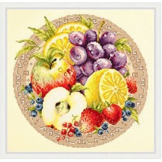 GOEDKOOP: Borduurpakket Fruitschaal - Incl. garen en  telpatroon