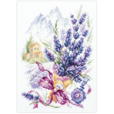 Goedkoop borduurpakket met telpatroon - Lavendel OP=OP 