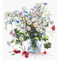 Madeliefjes en Bluebells - Borduurpakket met telpatroon