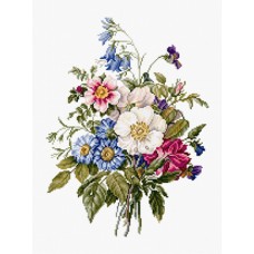 Goedkoop borduurpakket met telpatroon - Zomerbloemen