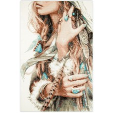 Borduurpakket met telpatroon - Boho Girl