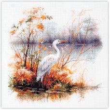 Borduurpakket met telpatroon - Witte Reiger