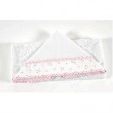 Badcape voor Baby om te borduren Roze