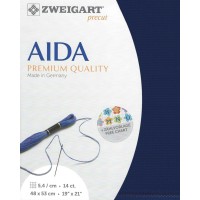 GOEDKOPER: Borduurstof Aïda 14 count - 48 X53cm Blauw 