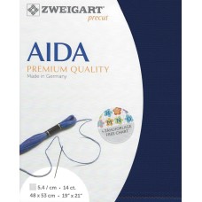 GOEDKOPER: Borduurstof Aïda 14 count - 48 X53cm Blauw 