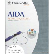 GOEDKOPER: Borduurstof Aïda 14 count - 48 X53cm Grijsblauw