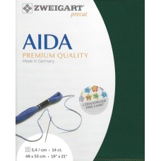GOEDKOPER: Borduurstof Aïda 14 count - 48 X53cm Donkergroen