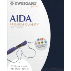 GOEDKOPER: Borduurstof Aïda 14 count - 48 X53cm Marineblauw 