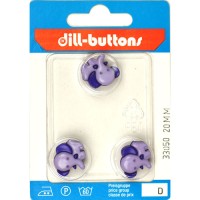 Kinderknoop Olifant lila - 3 stuks