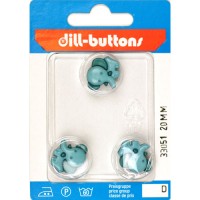 Kinderknoop Olifant turquoise - 3 stuks