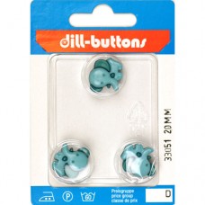 LAATSTE KAART: Kinderknoop Olifant turquoise - 3 stuks OP=OP