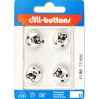 OPRUIMING: Kinderknoop panda 15 mm - 4 stuks OP=OP
