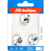 LAATSTE KAART: Kinderknoop panda 18 mm - 3 stuks OP=OP