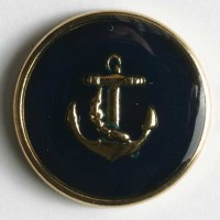 LAATSTE STUKS: Knoop Metaal Blauw/Goud 14mm - P.s. OP=OP