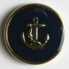 LAATSTE STUKS: Knoop Metaal Blauw/Goud 14mm - P.s. OP=OP