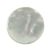 Knoop parelmoer glad - Wit 22mm - Per stuk