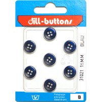 Knoop blauw 11 mm - 7 stuks