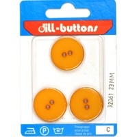 OPRUIMING: Knoop oranje 23 mm - 3 stuks OP=OP