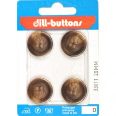 Knoop bruin 20 mm - 4 stuks