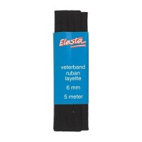 LAATSTE VERPAKKING: Veterband zwart 5 meter -  OP=OP