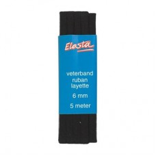 LAATSTE VERPAKKING: Veterband zwart 5 meter -  OP=OP