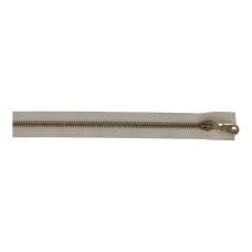 OPRUIMING: Niet-deelbare metalen rits- antiek goud - Lichtgrijs 20cm 