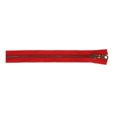 OPRUIMING: Niet-deelbare metalen rits- antiek goud - Rood 20cm 