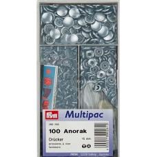 Drukknopen anorak 15mm multipack