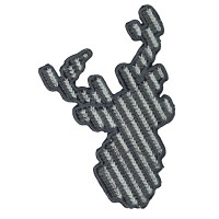 Strijkembleem - Opstrijkbare kledingapplicatie Hertenkop