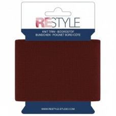 Boordstof Ribbel Fijn Donkerrood 1,10m - Voor boord en manchetten 