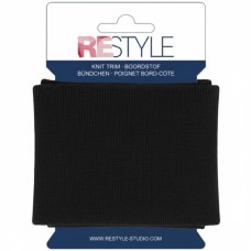 Boordstof Ribbel Fijn Zwart 1,10m - Voor boord en manchetten 