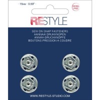 Drukknopen - Zilver 15mm 4 stuks Drukknopen - Zilver 15mm 4 stuks