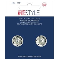 Drukknopen vernaaibaar zilver 18mm - 2 stuks Drukknopen vernaaibaar zilver 18mm - 2 stuks