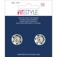 Drukknopen vernaaibaar zilver 18mm - 2 stuks Drukknopen vernaaibaar zilver 18mm - 2 stuks