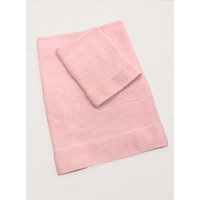 Handdoek Set met Borduurrand Pastelroze
