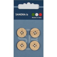 Knoop 15mm, Houtlook  - 4 stuks 