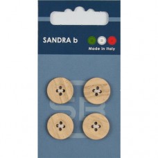 Knoop 15mm, Houtlook  - 4 stuks 