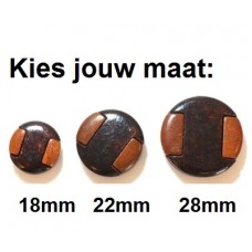 Houten Knoop Duocolor - Kies een maat 