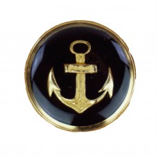 LAATSTE STUKS: Knoop Metaal Blauw/Goud 22mm - P.s. OP=OP