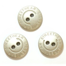 GOEDKOOP: Metalen Broekknoop Oudzilver 18mm - Per stuk