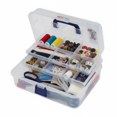 Transparante naaibox - Box met 3 vakken voor fournituren 