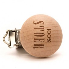 LAATSTE STUK: Houten Speenklem - Speenclip Stoer OP=OP