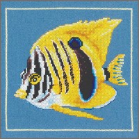 Borduurpakket met telpatroon - Gele Zebravis