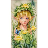 Borduurpakket met telpatroon - Lily crowned fairy Borduurpakket met telpatroon - Lily crowned fairy