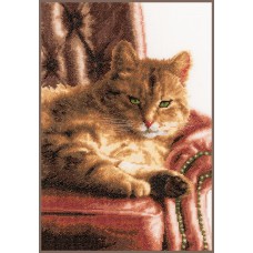 Borduurpakket met telpatroon - Luierende kat