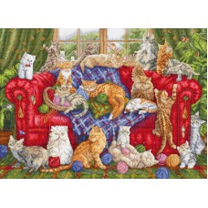 Borduurpakket met telpatroon - Kattencafé