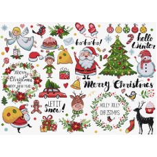 Borduurpakket met telpatroon - Sampler voor Kerst