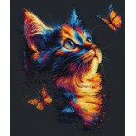 Borduurpakket met telpatroon - Kijk, een vlinder