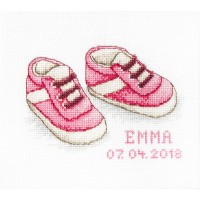 AANBIEDING: Borduurpakket babyschoentjes roze 